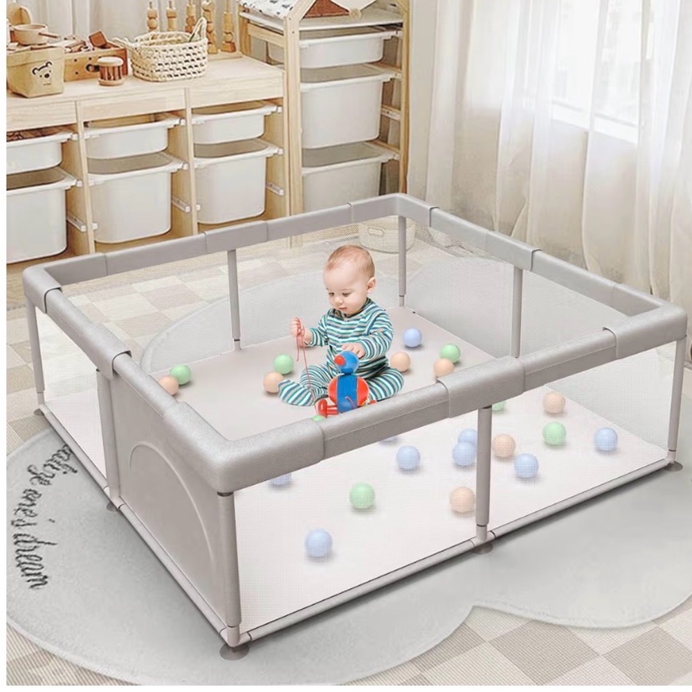Gray Baby Playpen by [Brand]
